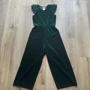Bonnie Jean Girl Size 10 Emerald Green Jumpsuit